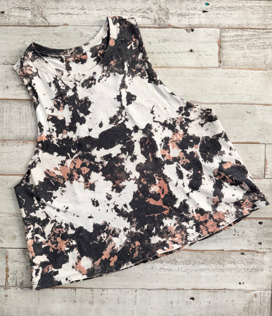 "Cowhide" Bleached Cropped Tank